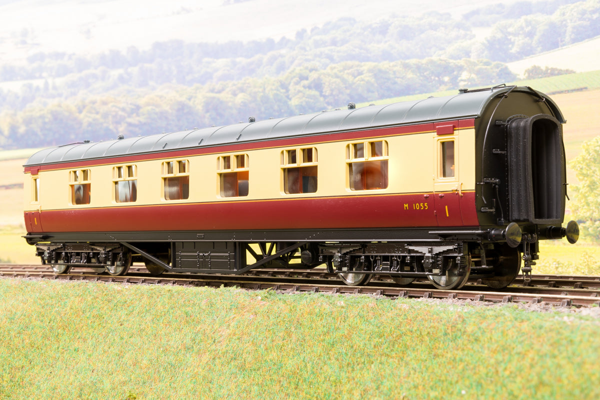 MTH 22-60047 Finescale O Gauge (2-Rail) Ex-LMS BR Crimson &amp; Cream 2 Car Passenger Set M1055 &amp; M5057