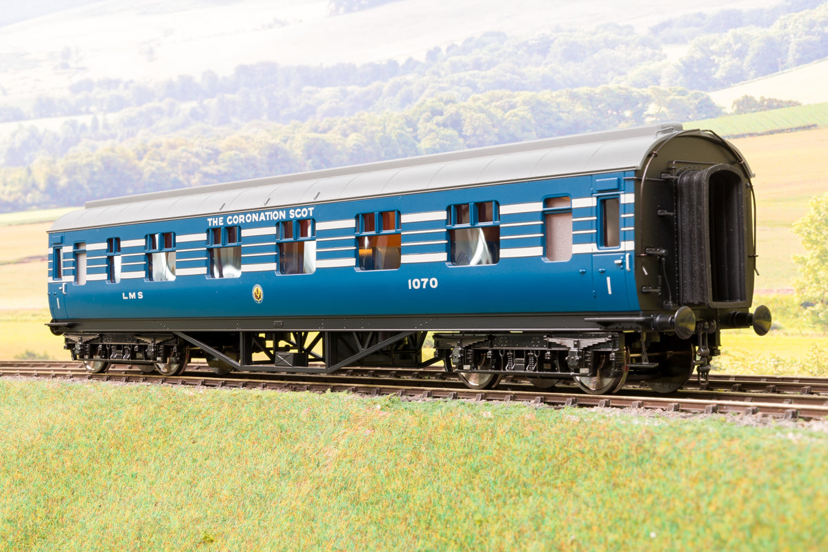 New MTH 22-60056 Finescale O Gauge (2-Rail) LMS Coronation Scot 2-Car Passenger Set &#39;5053&#39; &amp; &#39;1070&#39;