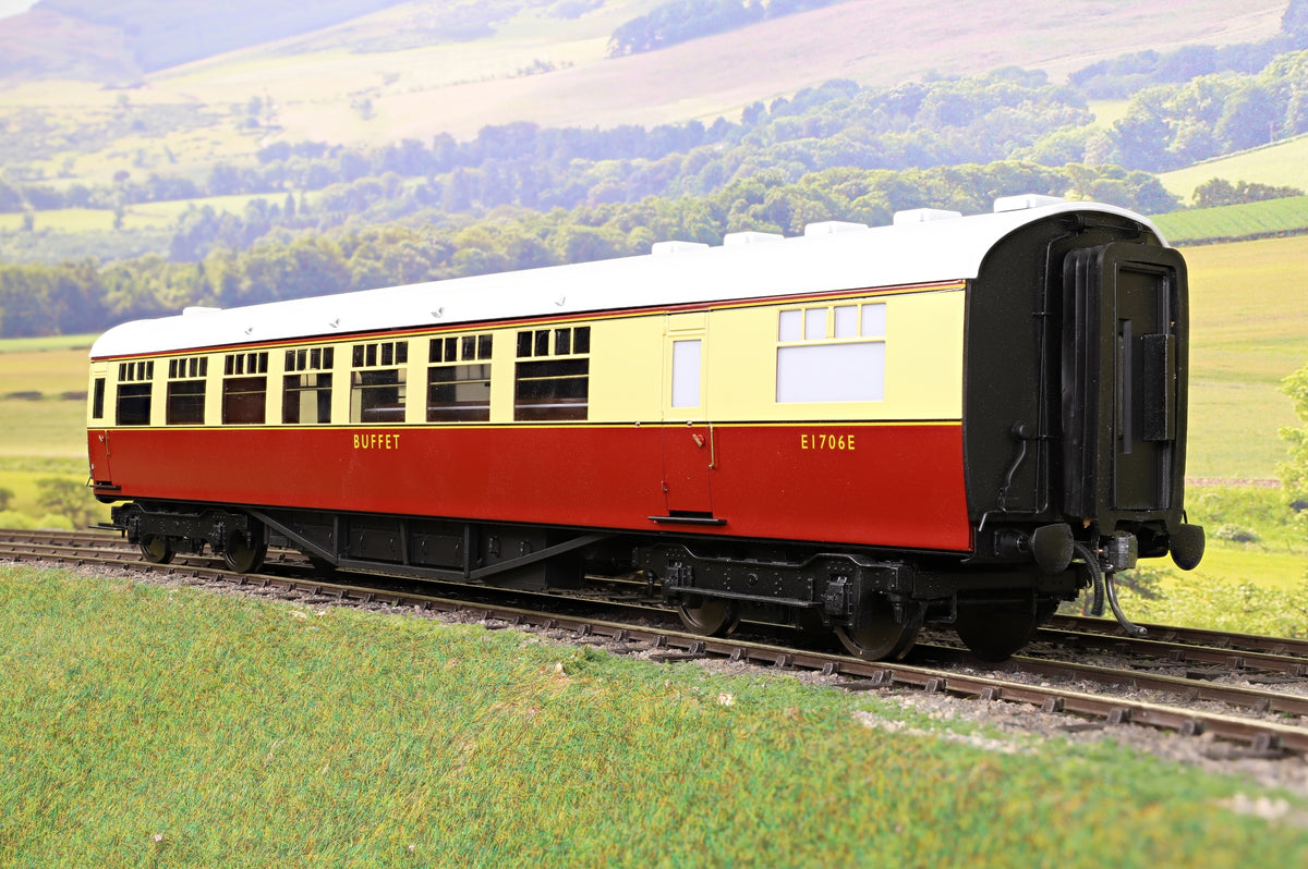 Darstaed D24-2-09Z Finescale O Gauge BR (Ex-LNER) Thompson Mainline RB (Buffet Lounge Car) Coach, Crimson &amp; Cream &#39;E1706E&#39; As Preserved, Limited Edition