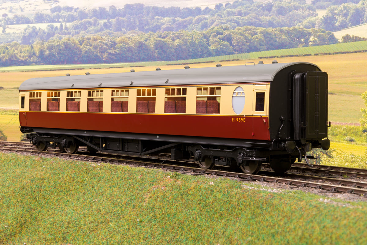 Darstaed D24-2-06A Finescale O Gauge LNER/BR Thompson Mainline RTO/TO (Third Open) Coach, Crimson &amp; Cream &#39;E1989E&#39;