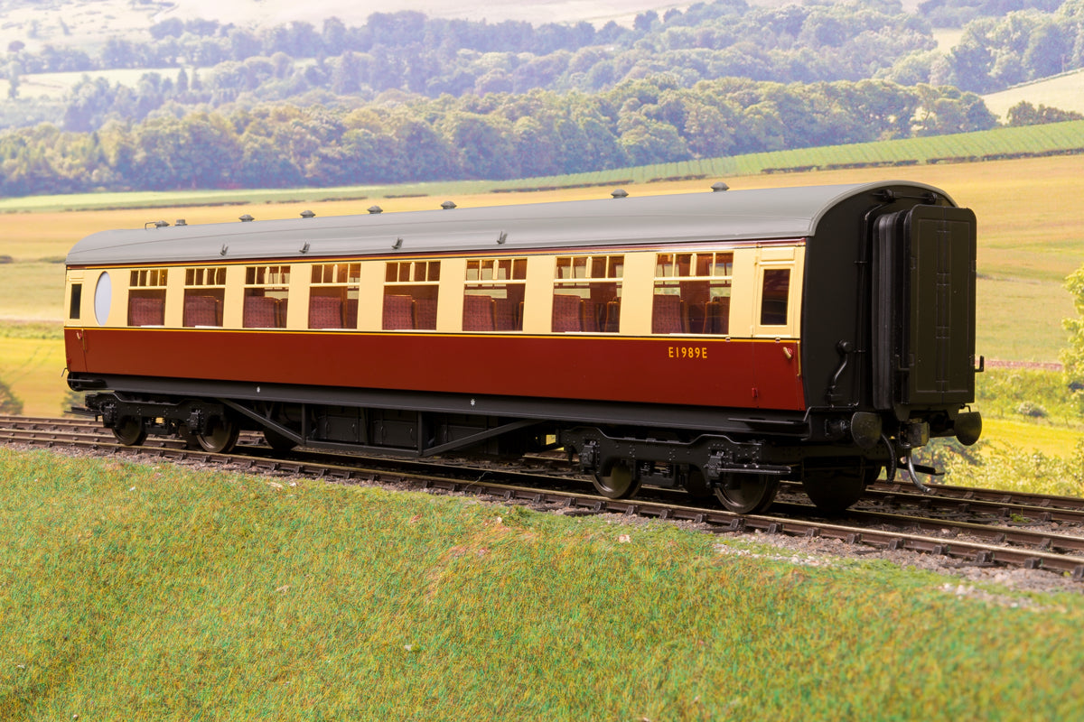 Darstaed D24-2-06A Finescale O Gauge LNER/BR Thompson Mainline RTO/TO (Third Open) Coach, Crimson &amp; Cream &#39;E1989E&#39;