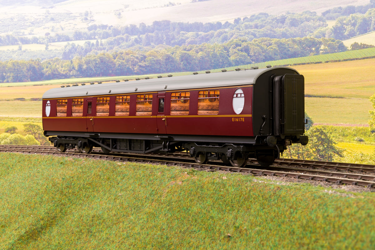 Darstaed D24-3-01RA Finescale O Gauge LNER Thompson Mainline TK (Third Class Corridor) Coach, Lined Maroon &#39;E1617E&#39;