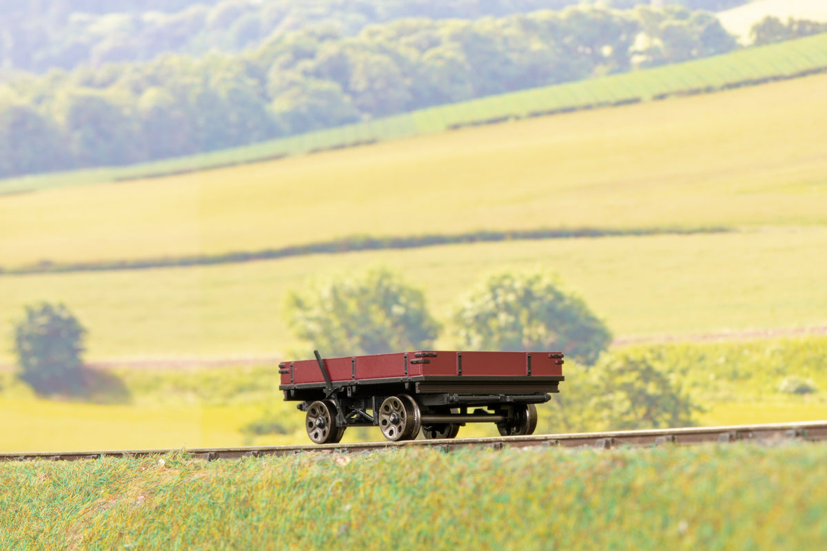 Ellis Clark Trains E3021 Finescale O Gauge Wickham Planked Trailer, BR Maroon