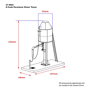 Bachmann Scenecraft O Gauge 47-0064 GWR Parachute Water Tower