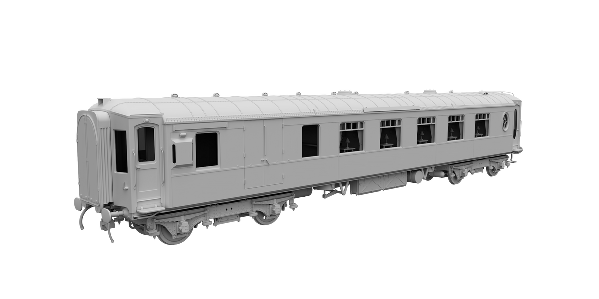 Darstaed D25-05U Finescale O Gauge All Steel Type K Pullman Brake 3rd Coach &#39;Unnumbered&#39; (Pre-order)