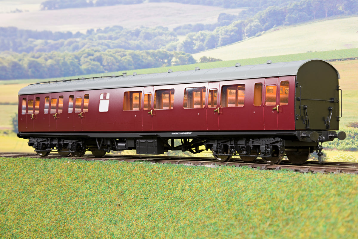 Darstaed D23-3-2 7mm Finescale O Gauge BR 57&#39; Mk1 Suburban Composite with Lavatory (CL) Coach, BR Un-Lined Maroon