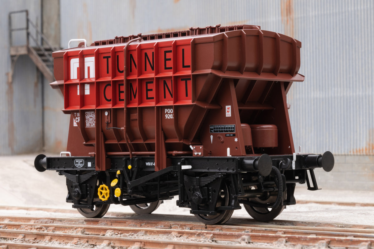 Ellis Clark Trains E3002A Finescale O Gauge Presflo Wagon &#39;TUNNEL CEMENT&#39; &#39;B873347&#39; (TOPS), Bauxite