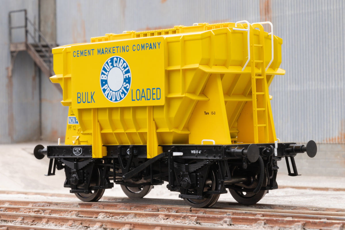 Ellis Clark Trains E3003B Finescale O Gauge Presflo Wagon &#39;Blue Circle&#39; &#39;PF12&#39; (Pre-TOPS), Yellow