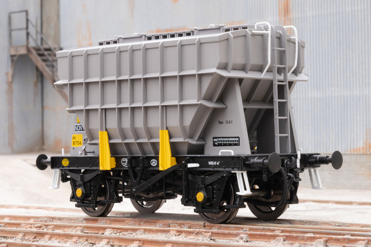 Ellis Clark Trains E3004B Finescale O Gauge Presflo Wagon Plain Grey &#39;8706&#39; (TOPS)
