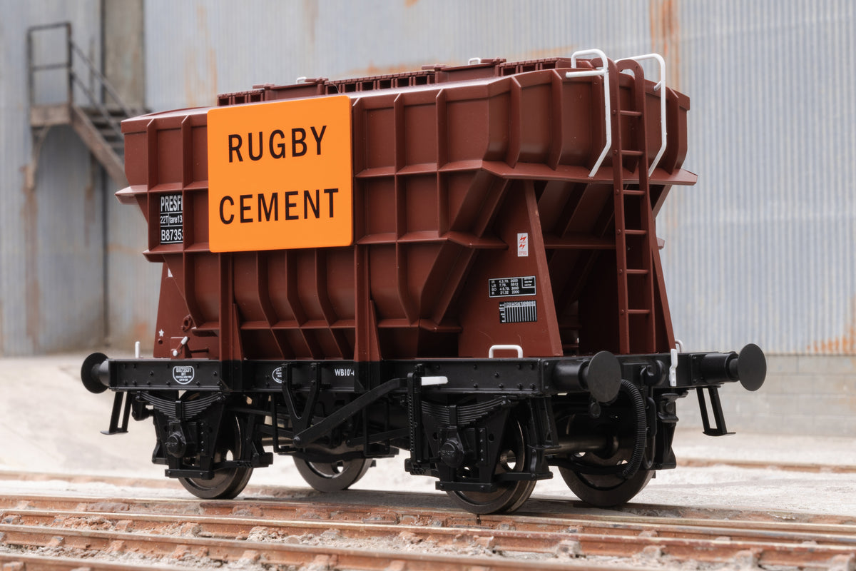 Ellis Clark Trains E3005A Finescale O Gauge Presflo Wagon &#39;Rugby Cement&#39; &#39;B873531&#39; (TOPS), Bauxite