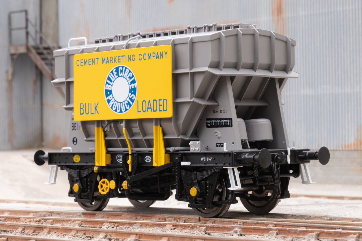 Ellis Clark Trains E3008C Finescale O Gauge Presflo Wagon Plain Grey &#39;8611&#39; (TOPS w/Marketing Board)