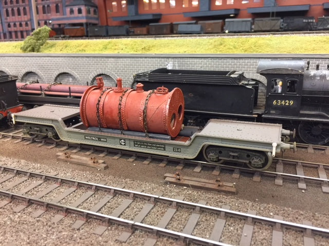 Darstaed D32-1 7mm Finescale O Gauge 45 Ton Bogie Well Wagon BR (W) Livery
