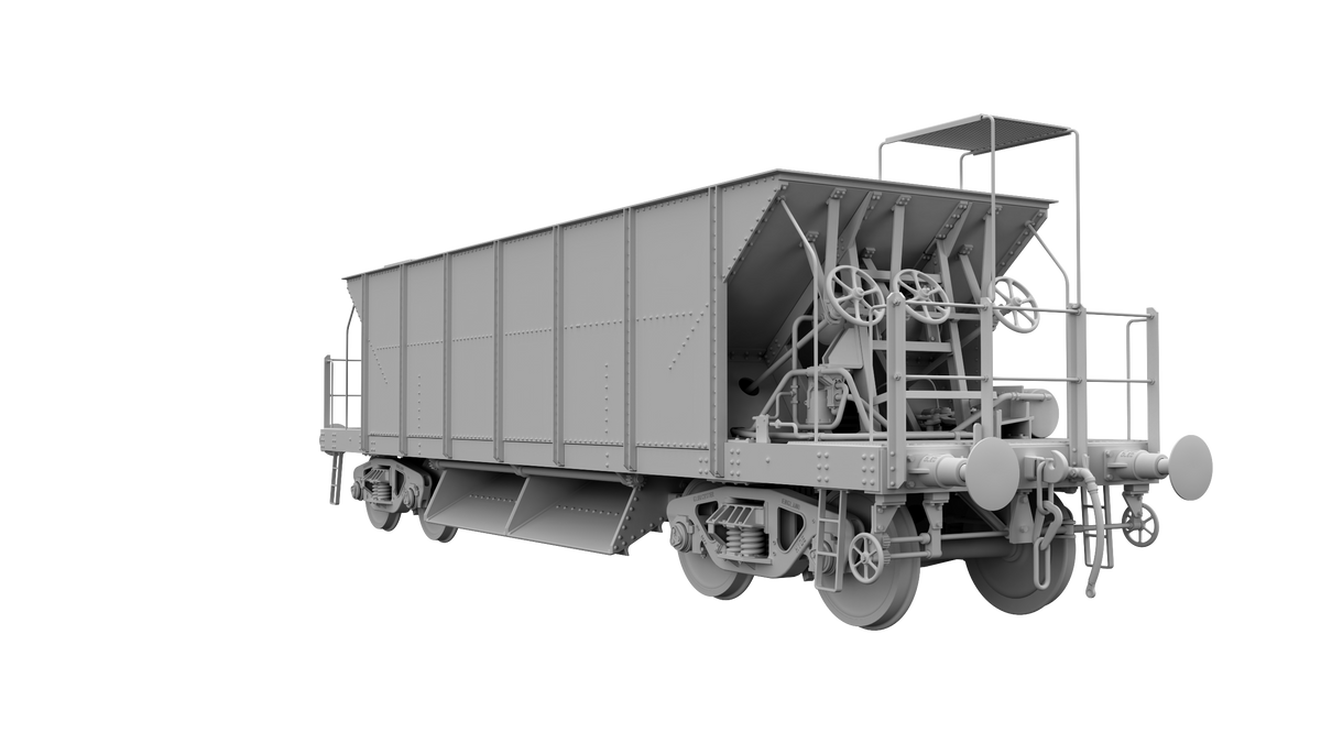 Ellis Clark Trains E3082B Finescale O Gauge Seacow Wagon &#39;DB982587&#39;, Engineers Yellow &amp; Grey &#39;Dutch&#39; (Pre-order)