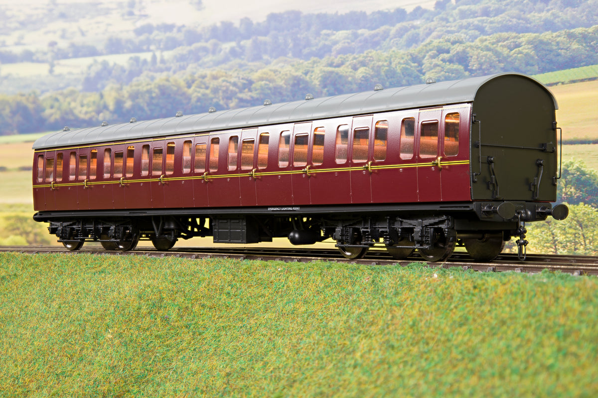 Darstaed D23-4-1 7mm Finescale O Gauge BR 57&#39; Mk1 Suburban Second Class (S) Coach, BR Lined Maroon