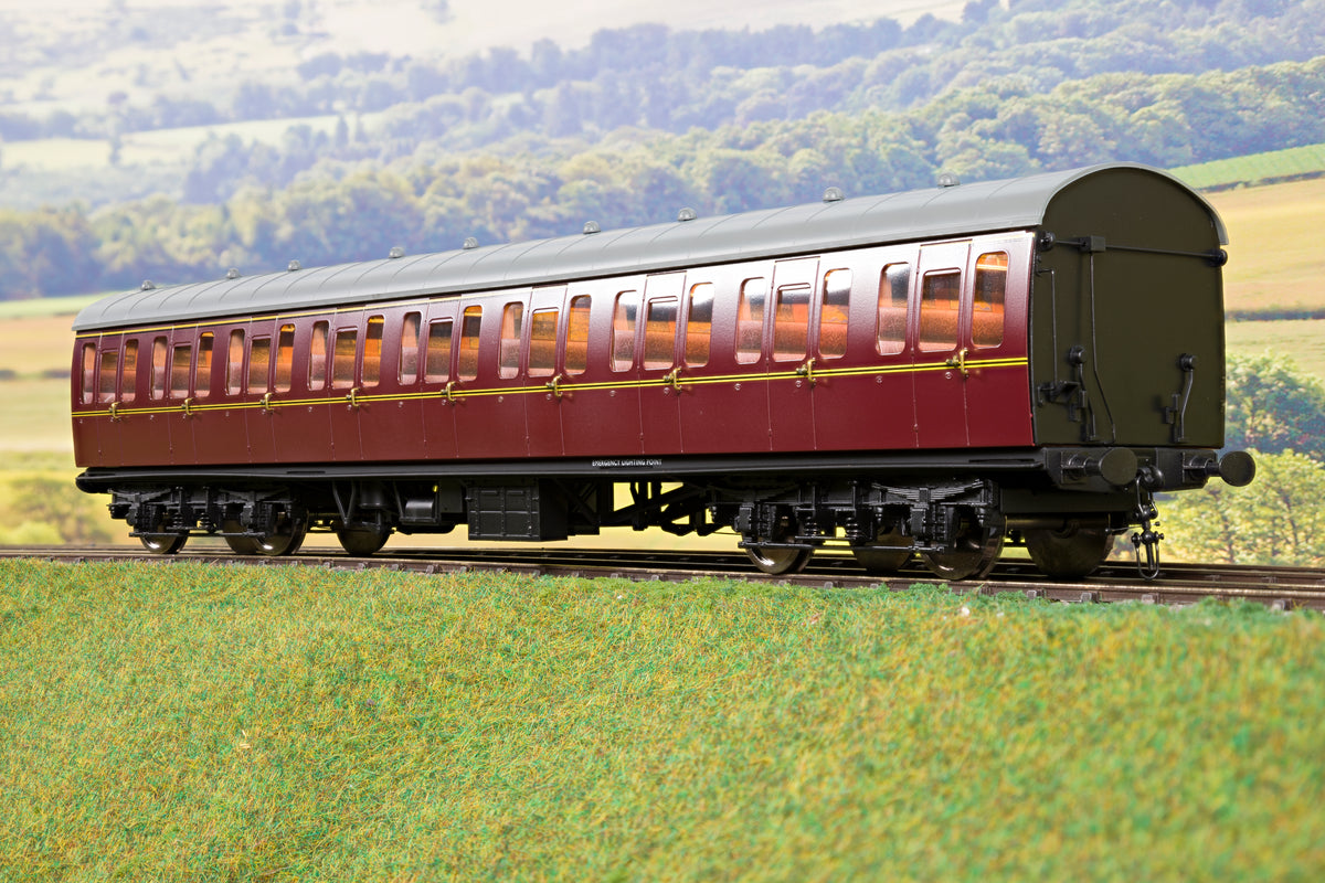 Darstaed D23-4-1 7mm Finescale O Gauge BR 57&#39; Mk1 Suburban Second Class (S) Coach, BR Lined Maroon