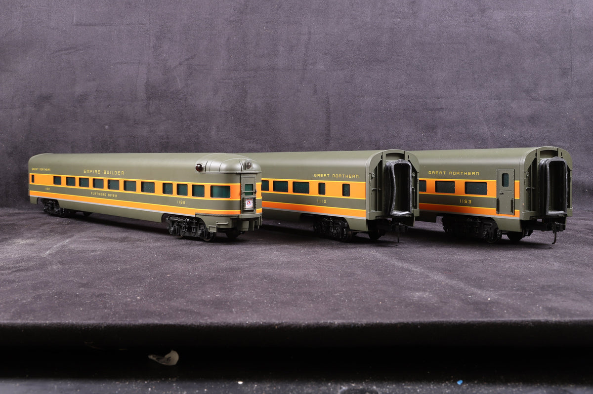 Weaver O Gauge Scale Aluminium 5-Car Passenger Set &#39;Great Northern&#39; &quot;Modern Empire Builder&quot;