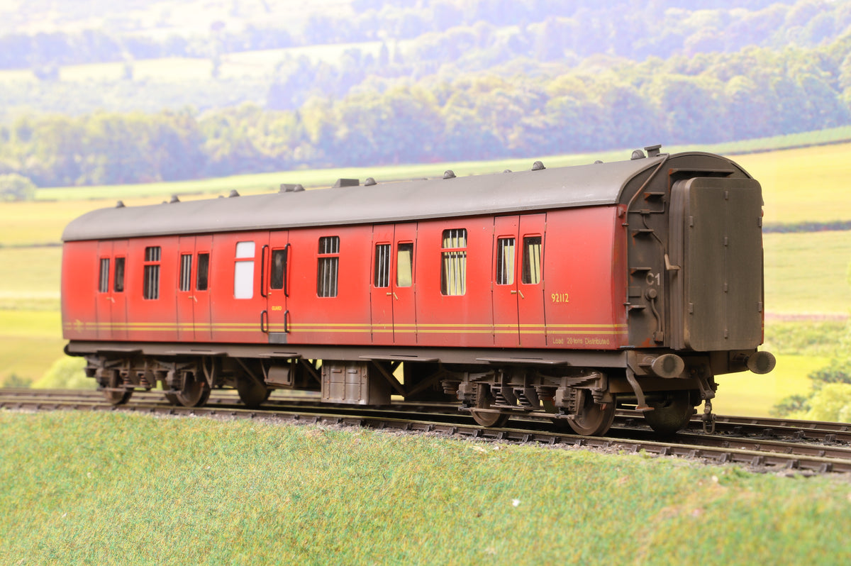 Darstaed Finescale O Gauge BR Mk1 57&#39; BG, Post Office Red, Custom Numbered &amp; Weathered