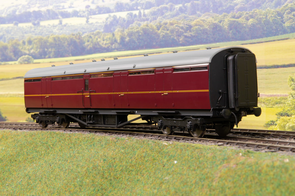 Darstaed D24-3-07U Finescale O Gauge LNER Thompson Mainline BG (Full Brake) Coach, Lined Maroon &#39;Un-numbered&#39;