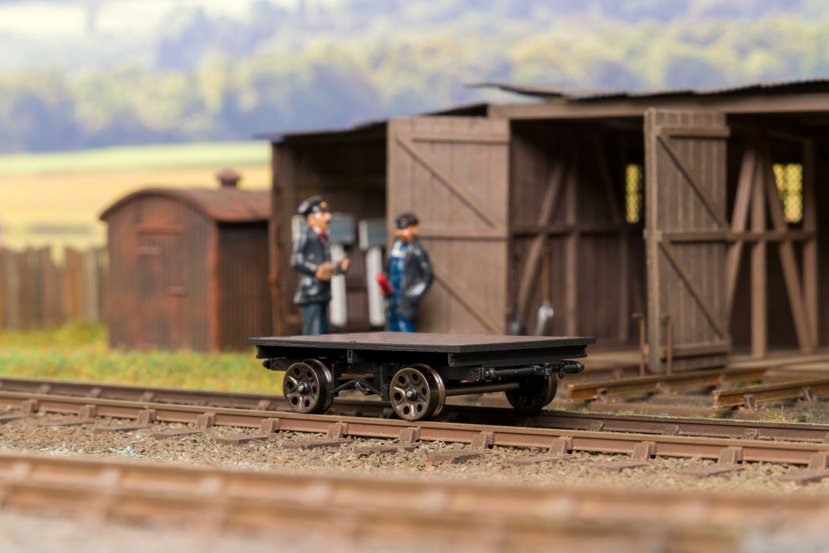 Ellis Clark Trains E3031 Finescale O Gauge Wickham Flatbed Trailer, Plain Black