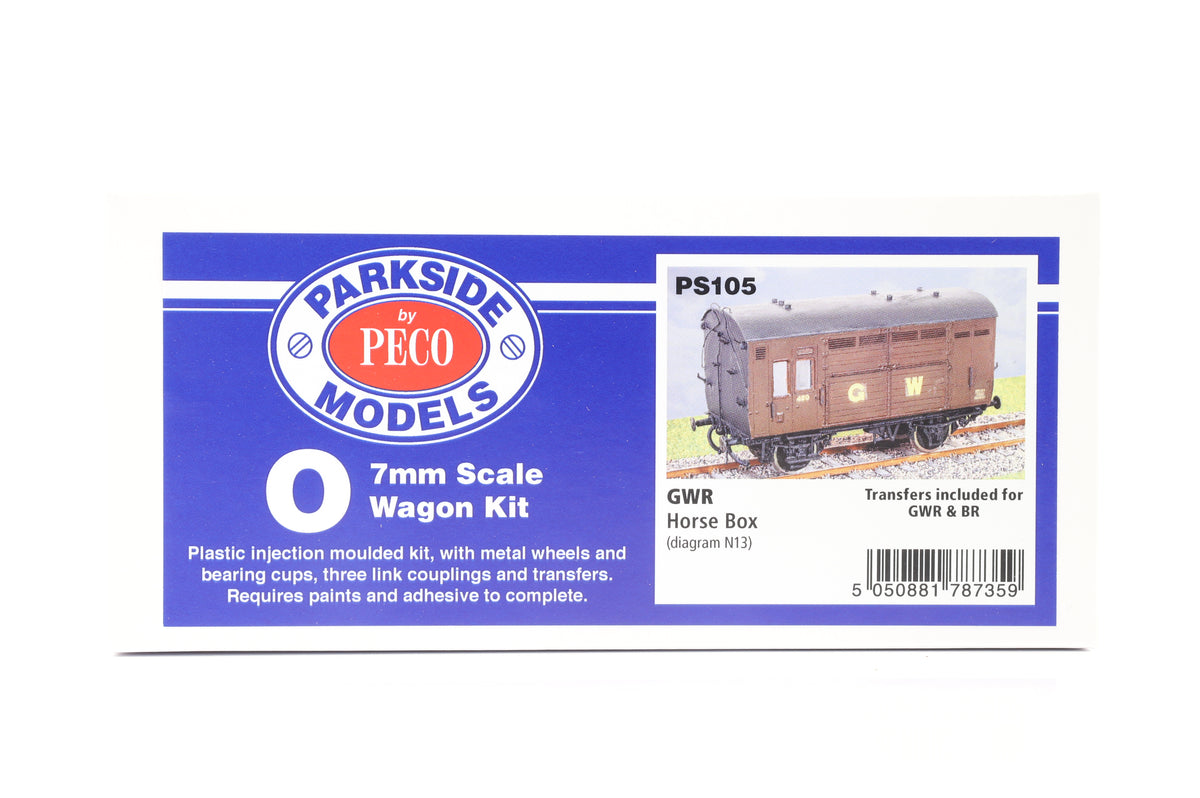 Parkside Dundas O Gauge PS105 GWR Horse Box Wagon Kit w/Wheels