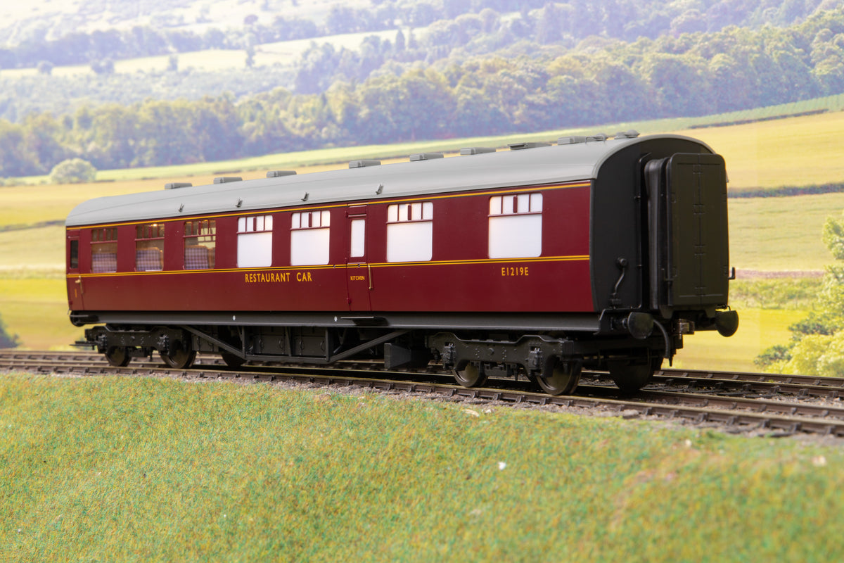 Darstaed D24-3-05RA Finescale O Gauge LNER Thompson Mainline RF (Restaurant First with Kitchen) Coach, Lined Maroon &#39;E1219E&#39;