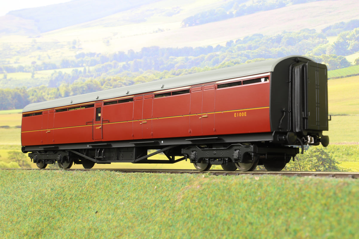 Darstaed D24-4-07A Finescale O Gauge LNER Thompson Mainline BG (Full Brake) Coach, BR Crimson &#39;E100E&#39;