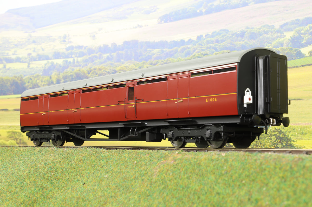 Darstaed D24-4-07A Finescale O Gauge LNER Thompson Mainline BG (Full Brake) Coach, BR Crimson &#39;E100E&#39;