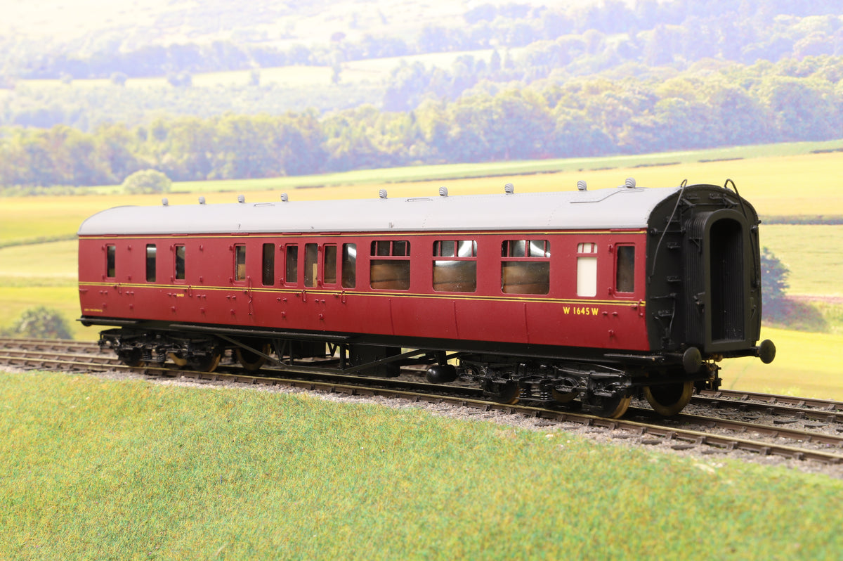 Sancheng/Tower Models 7mm Finescale O Gauge GWR Lined Maroon Collett Brake Third Coach &#39;W1645W&#39;