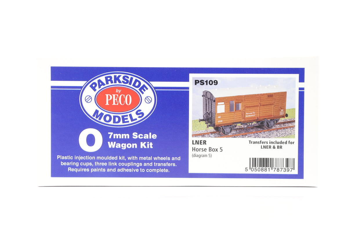 Parkside Dundas O Gauge PS109 LNER Horse Box 5 Wagon Kit w/Wheels