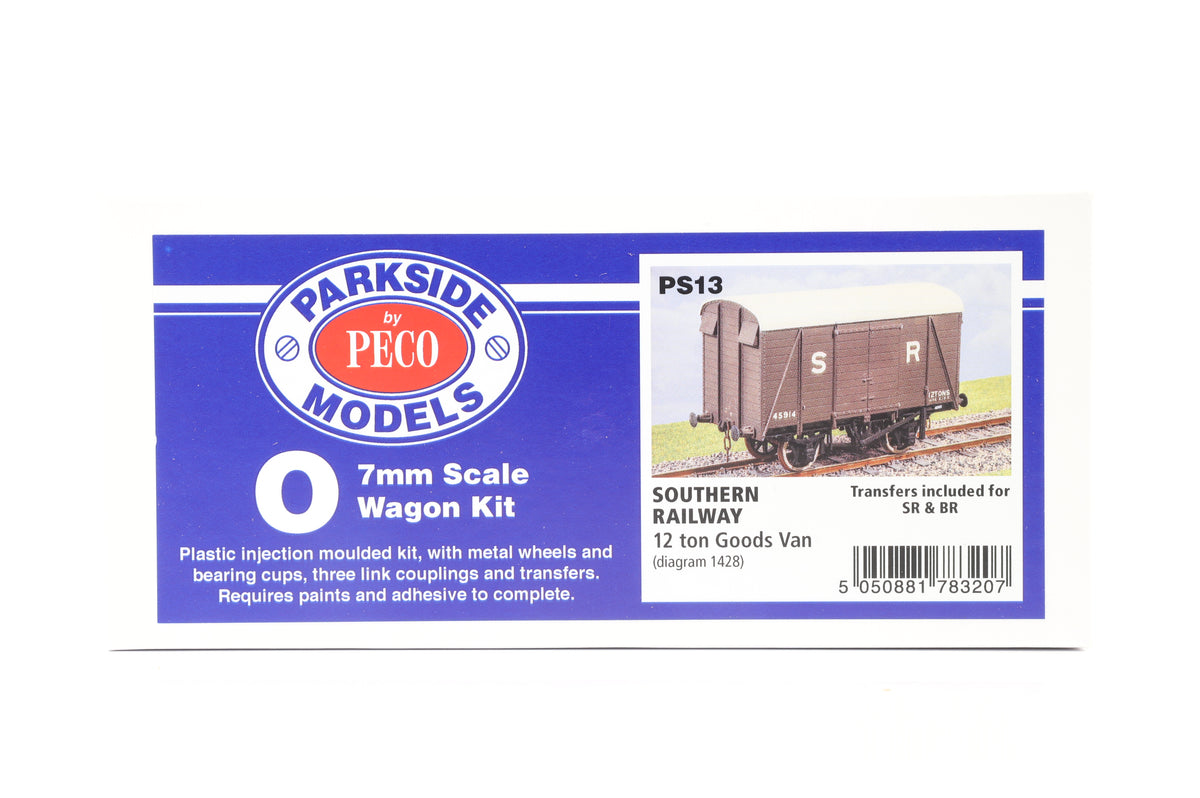 Parkside Dundas O Gauge PS13 Southern Railway 12 ton Goods Van Wagon Kit w/Wheels