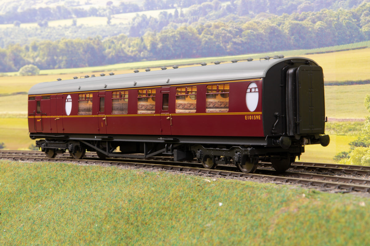 Darstaed D24-3-03RA Finescale O Gauge LNER Thompson Mainline BCK (Brake/Comp Corridor) Coach, Lined Maroon &#39;E10159E&#39;