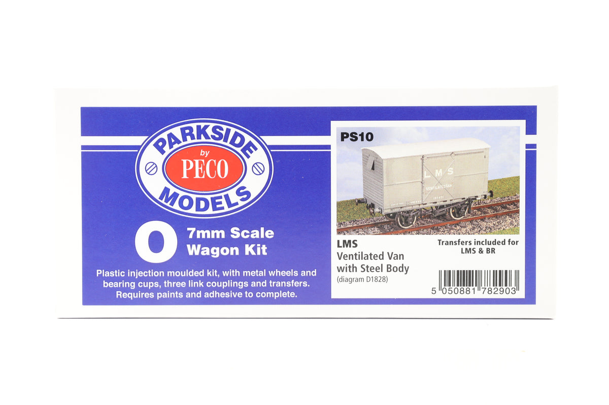 Parkside Dundas O Gauge PS10 LMS Ventilated Van with Steel Body Wagon Kit w/Wheels