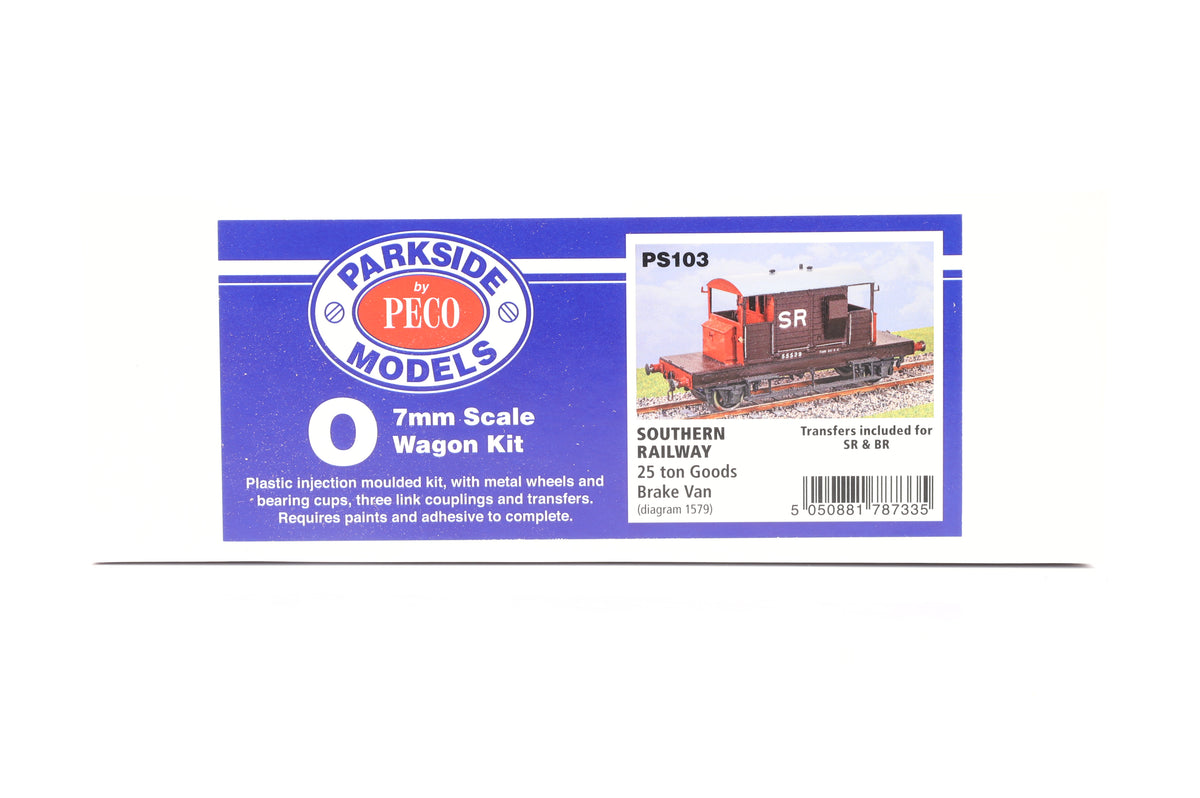 Parkside Dundas O Gauge PS103 SR 25 Ton Goods Brake Van Kit w/Wheels