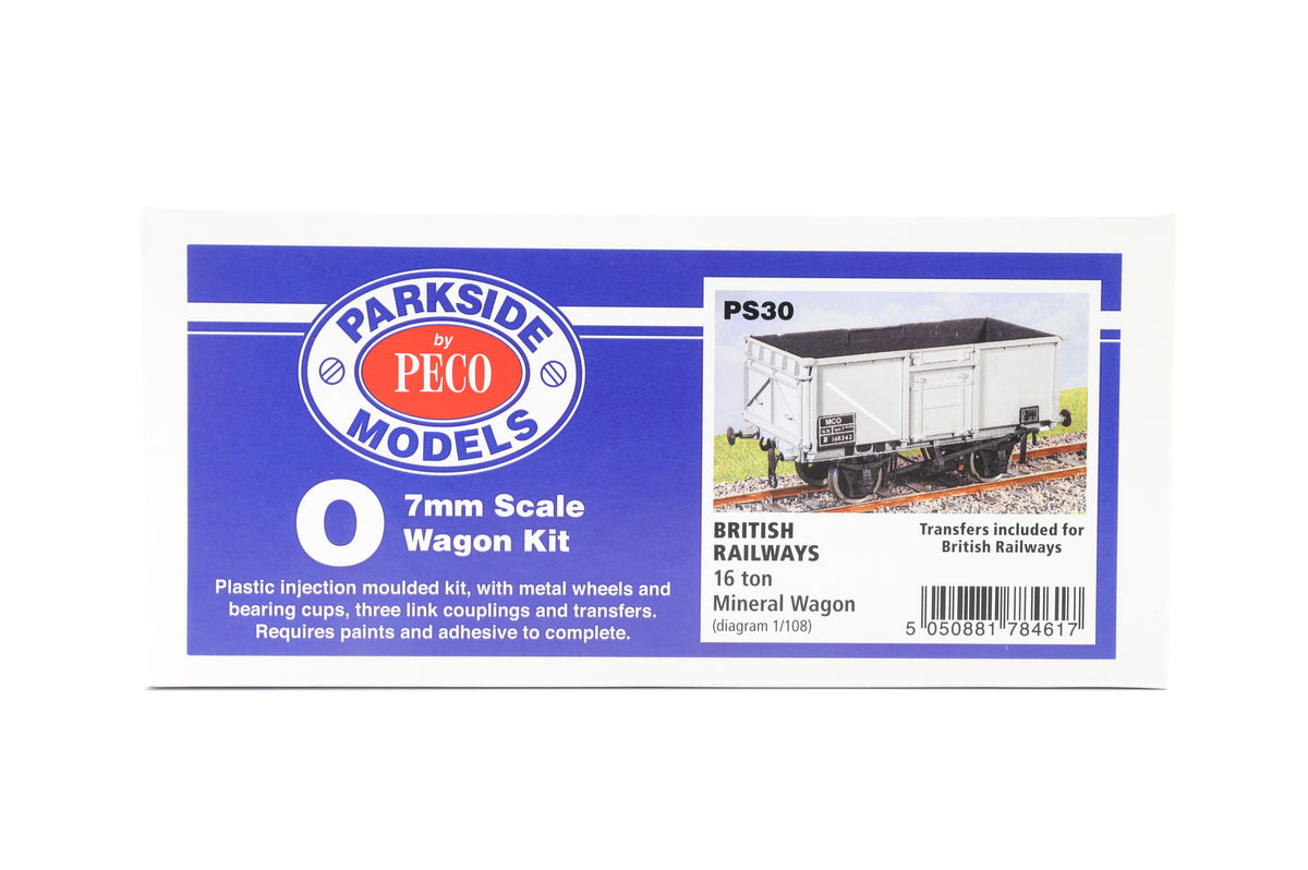 Parkside Dundas O Gauge PS30 BR 16 Ton Mineral Wagon Kit Diagram 1/108 w/Wheels