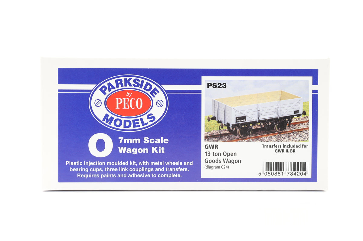 Parkside Dundas O Gauge PS23 GWR 13 Ton Open Goods Wagon Kit w/Wheels