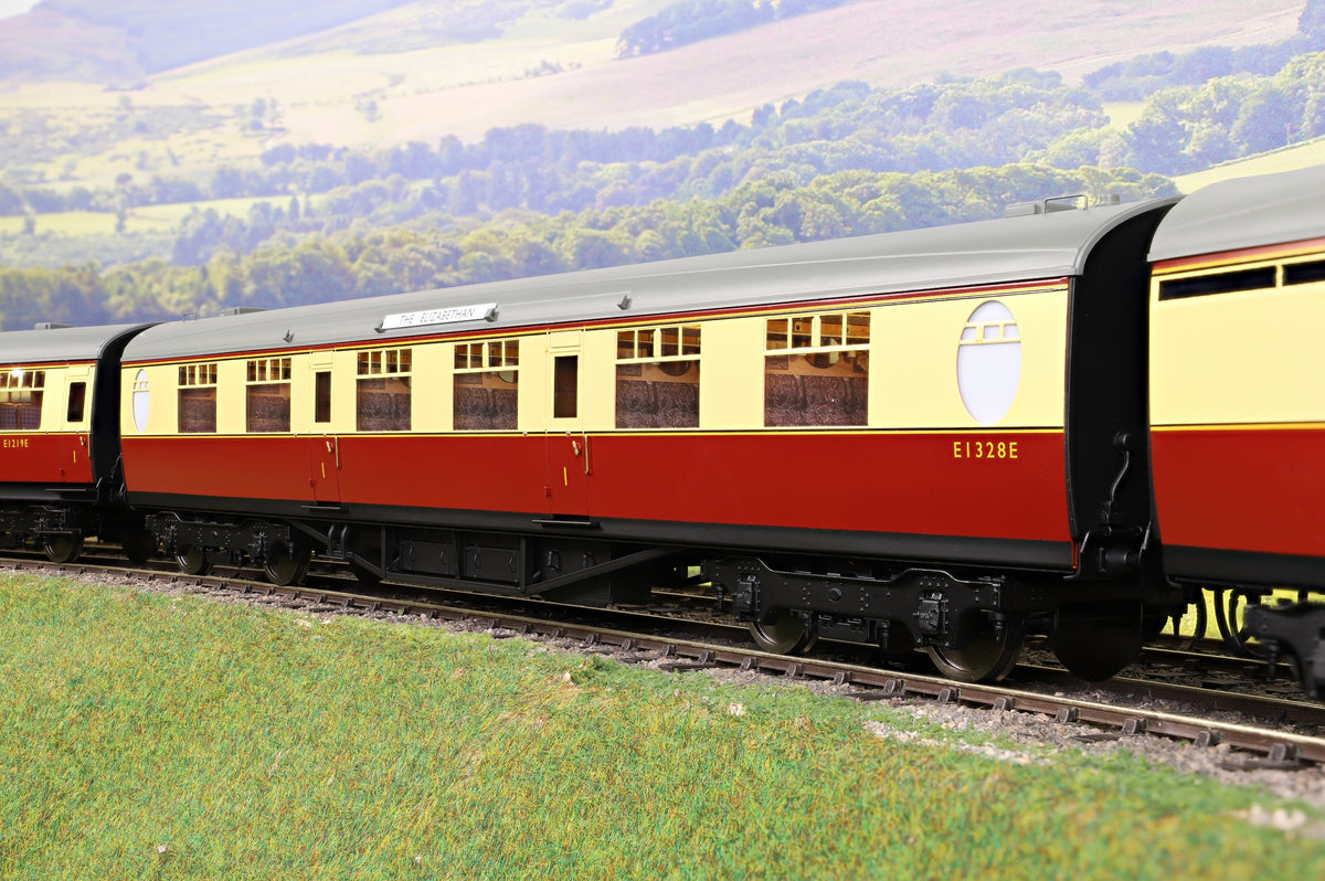Darstaed D24-2-12A Finescale O Gauge BR (Ex-LNER) Thompson Mainline FKL (First Class with Ladies Retiring Room) Coach, Crimson &amp; Cream &#39;E1328E&#39; (From &#39;The Elizabethan&#39;)