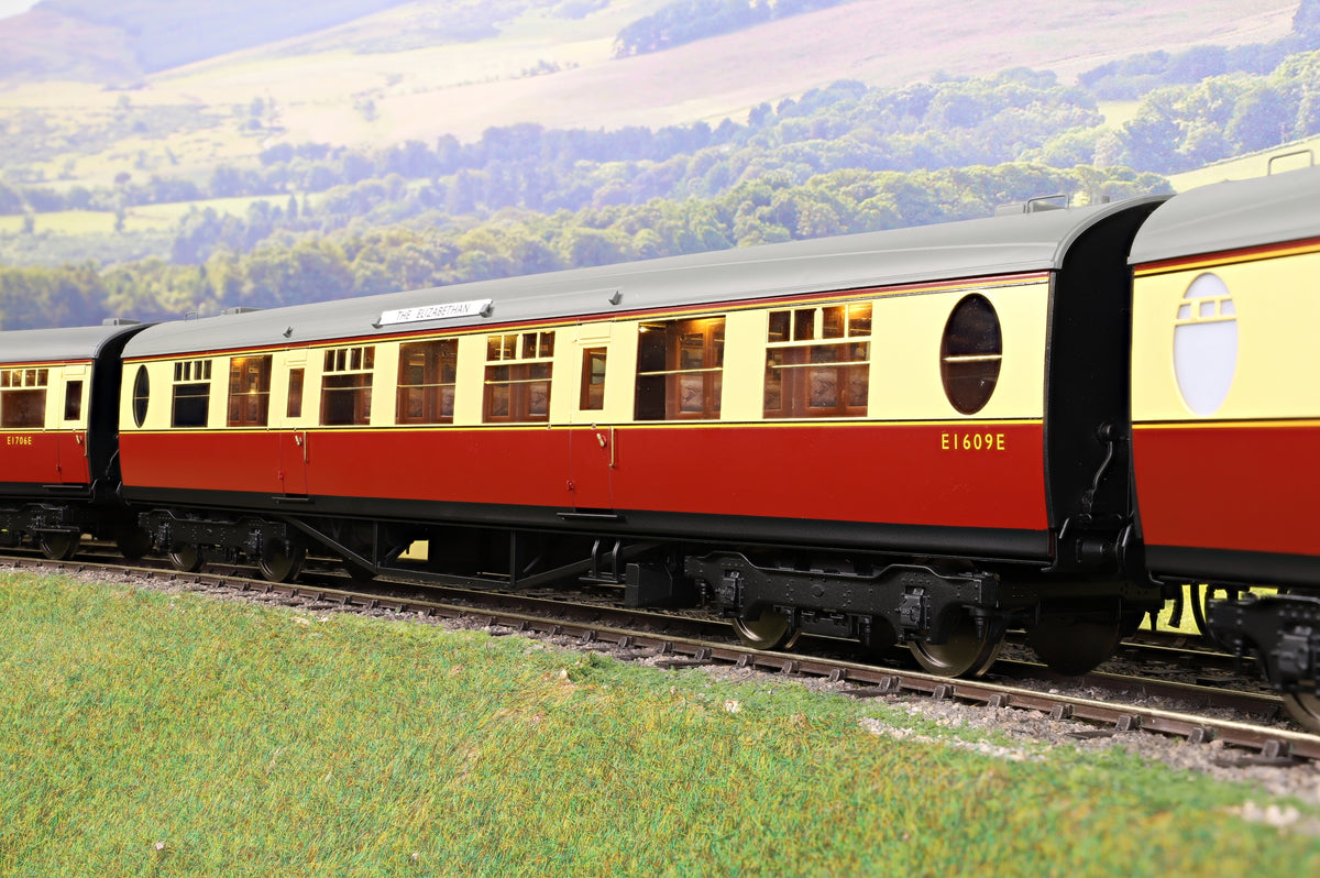 Darstaed D24-2-10A Finescale O Gauge BR (Ex-LNER) Thompson Mainline TKL (Third Class with Ladies Retiring Room) Coach, Crimson &amp; Cream &#39;E1609E&#39; (From &#39;The Elizabethan&#39;)