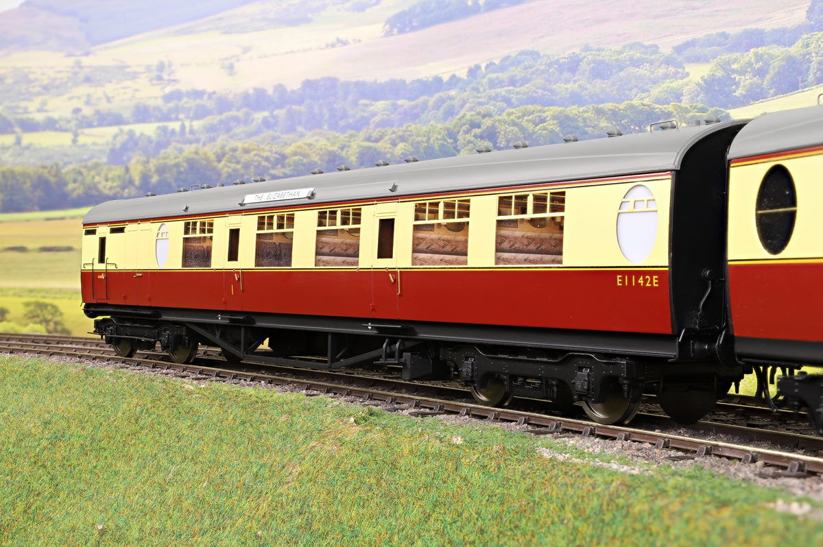 Darstaed D24-2-03B Finescale O Gauge BR (Ex-LNER) Thompson Mainline BCK (Brake Composite) Coach, Crimson &amp; Cream &#39;E1142E&#39; (From &#39;The Elizabethan&#39;)