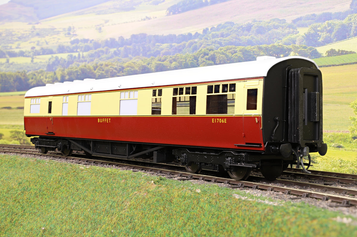 Darstaed D24-2-09Z Finescale O Gauge BR (Ex-LNER) Thompson Mainline RB (Buffet Lounge Car) Coach, Crimson &amp; Cream &#39;E1706E&#39; As Preserved, Limited Edition